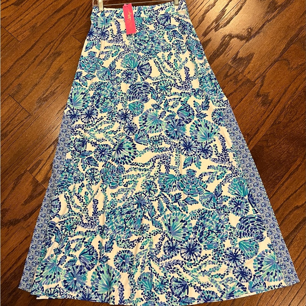 Lilly Pulitzer Adea skirt in Turquoise Oasis Shell Me You Love Me NWT